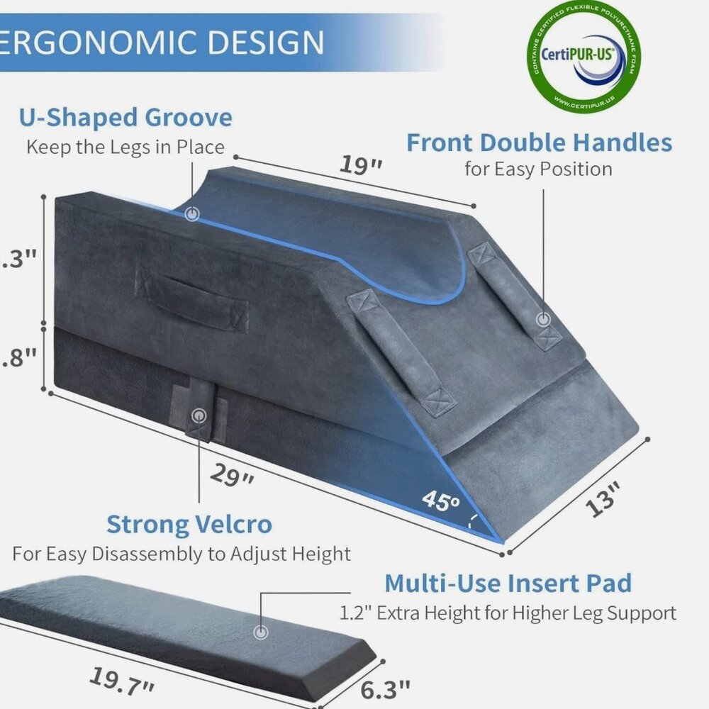 KingPavonini® 4-Height Adjustable Leg Elevation Pillow - Picture 8 of 15